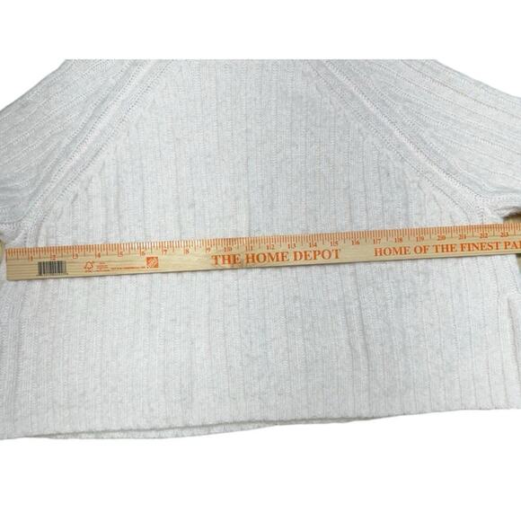 Zara Cream Light Pink Wool Alpaca Blend Ribbed Knit Turtleneck Sweater Medium - Picture 12 of 16